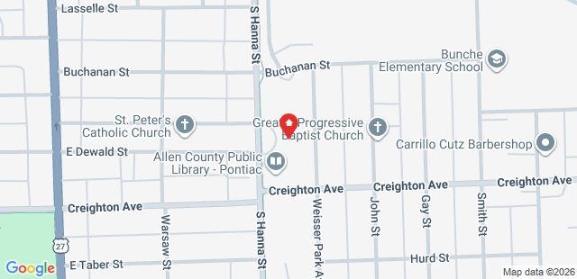 Map of 2135+Hannah+St.+%28Located+inside+FW+Urban+League%29+Fort+Wayne%2C+IN+46803